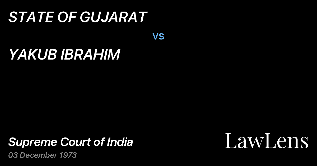 Preview image for STATE OF GUJARAT vs. YAKUB IBRAHIM