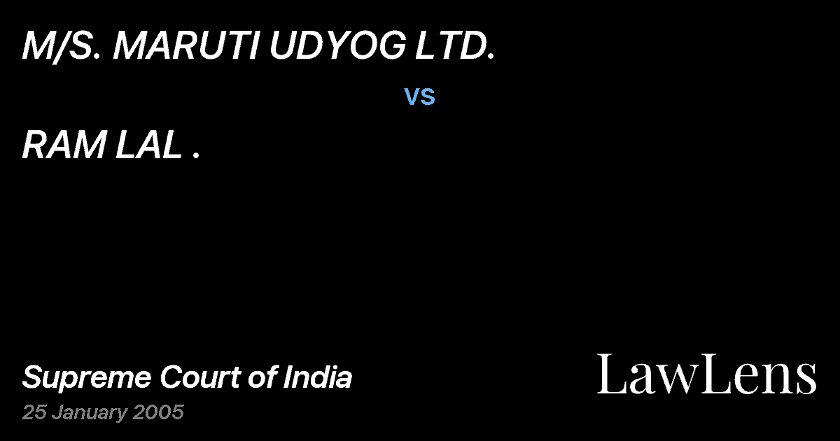 Preview image for M/S. MARUTI UDYOG LTD. vs. RAM LAL .