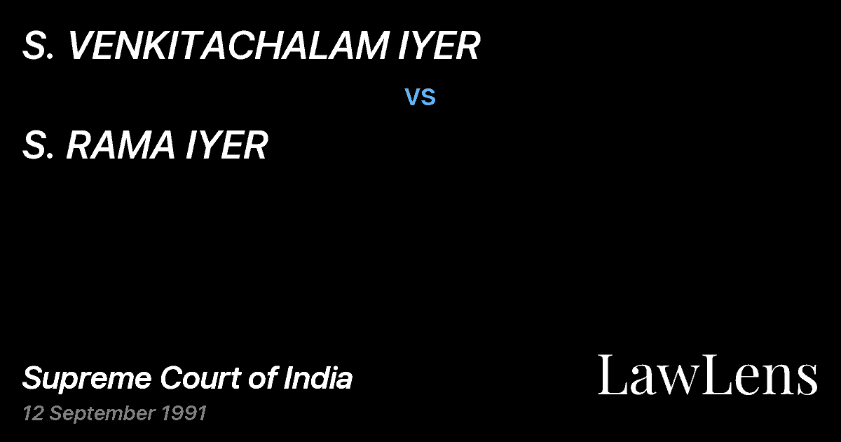 Preview image for S. VENKITACHALAM IYER vs. S. RAMA IYER