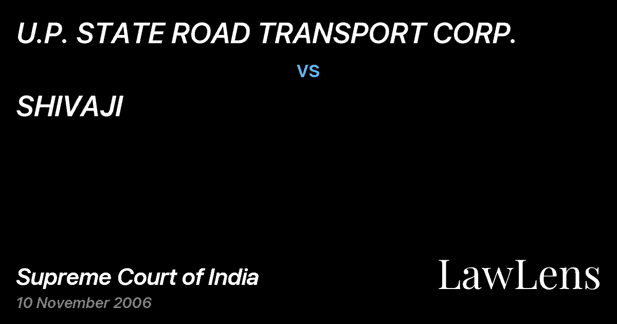 Preview image for U.P. STATE ROAD TRANSPORT CORP. vs. SHIVAJI