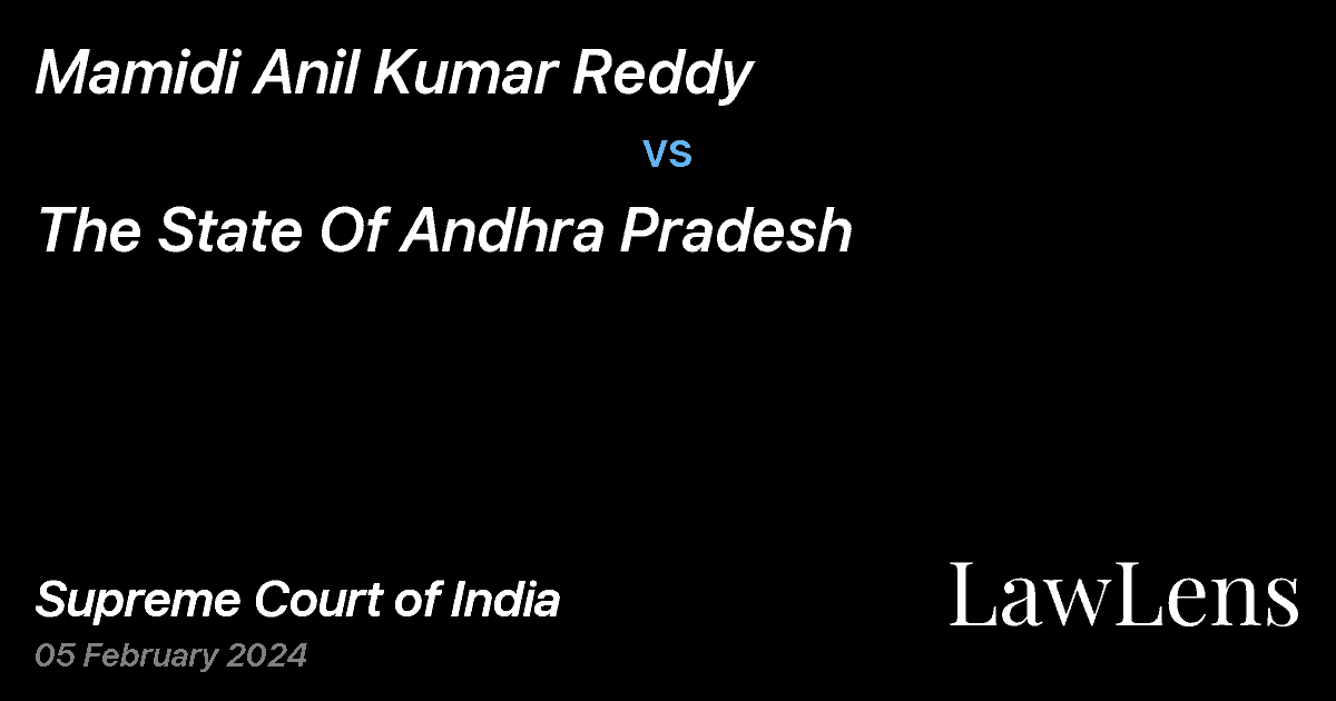 Preview image for Mamidi Anil Kumar Reddy vs. The State Of Andhra Pradesh