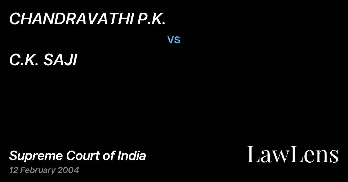 Preview image for CHANDRAVATHI P.K. vs. C.K. SAJI