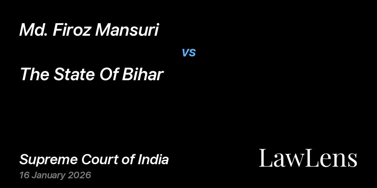 Preview image for Md. Firoz Mansuri vs. The State Of Bihar