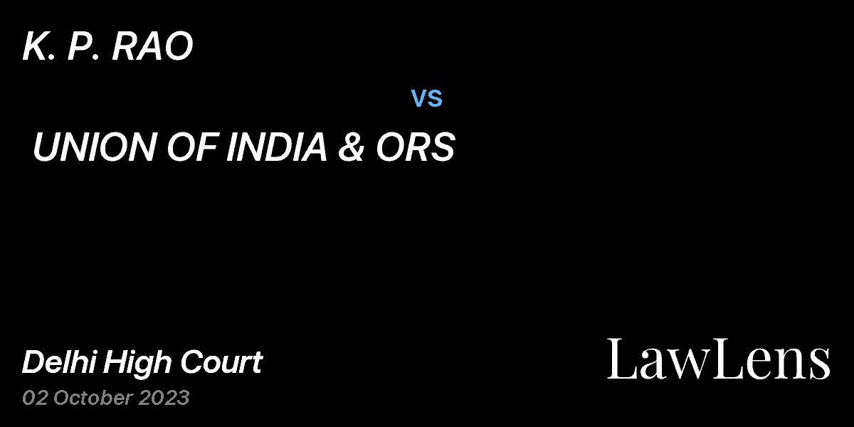 Preview image for K. P. RAO  vs.  UNION OF INDIA & ORS