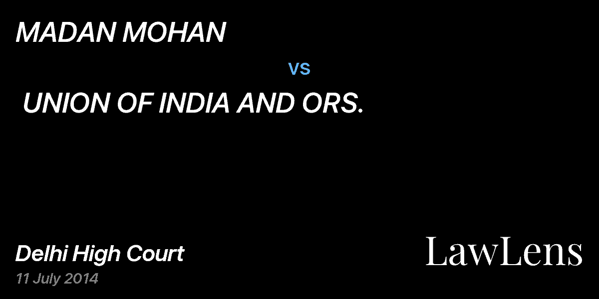 Preview image for MADAN MOHAN  vs.  UNION OF INDIA AND ORS.