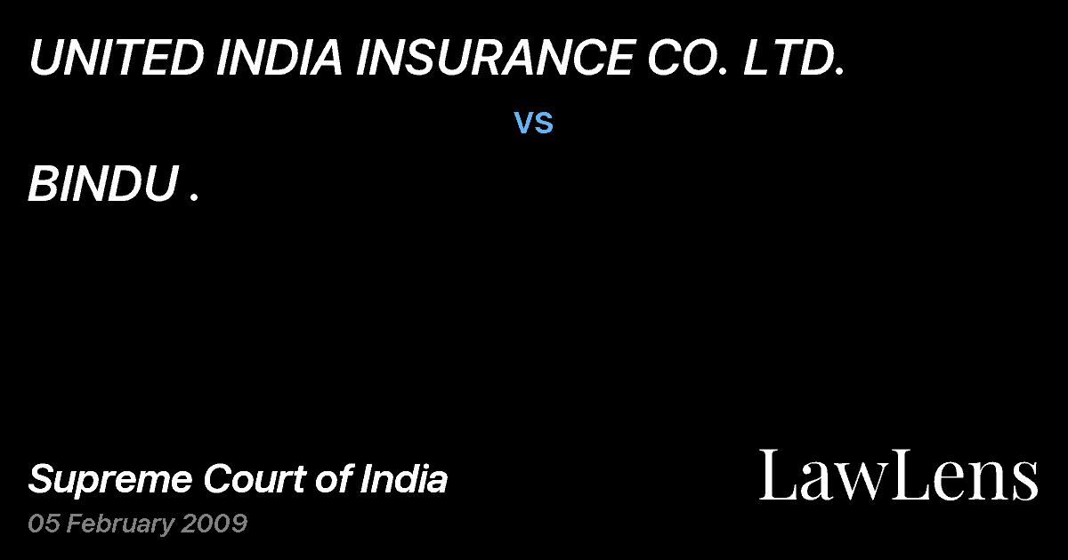Preview image for UNITED INDIA INSURANCE CO. LTD. vs. BINDU .