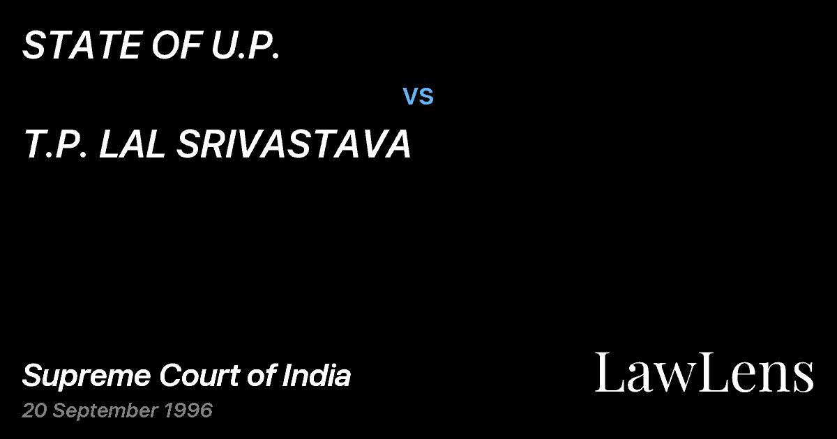 Preview image for STATE OF U.P. vs. T.P. LAL SRIVASTAVA