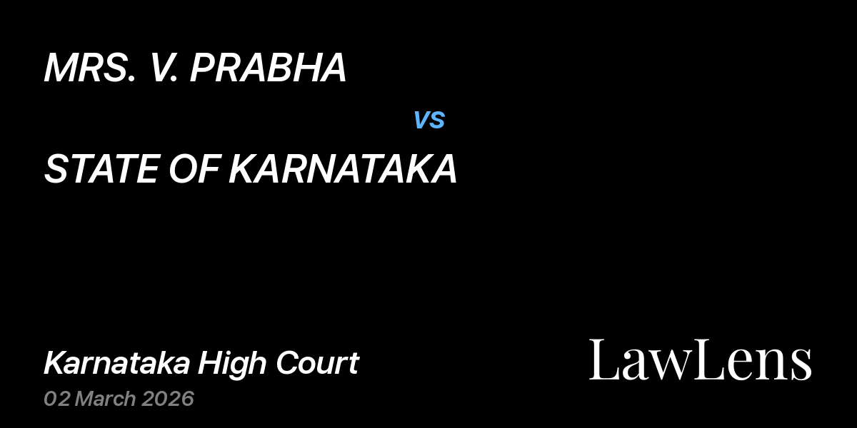 Preview image for MRS. V. PRABHA vs. STATE OF KARNATAKA