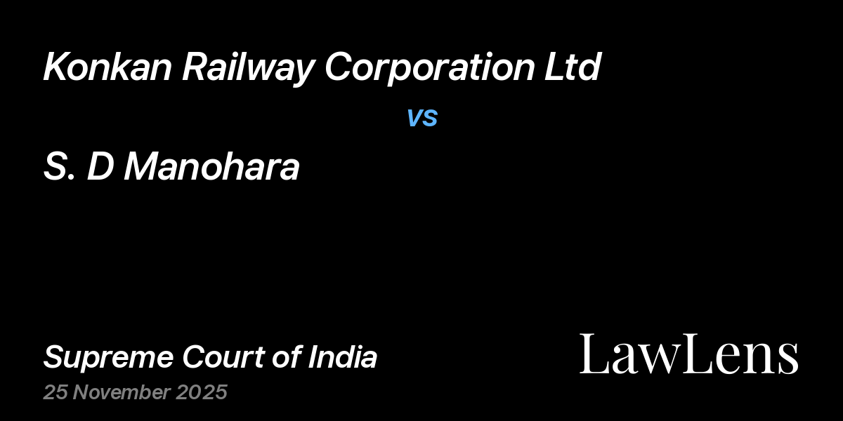 Preview image for Konkan Railway Corporation Ltd vs. S. D Manohara