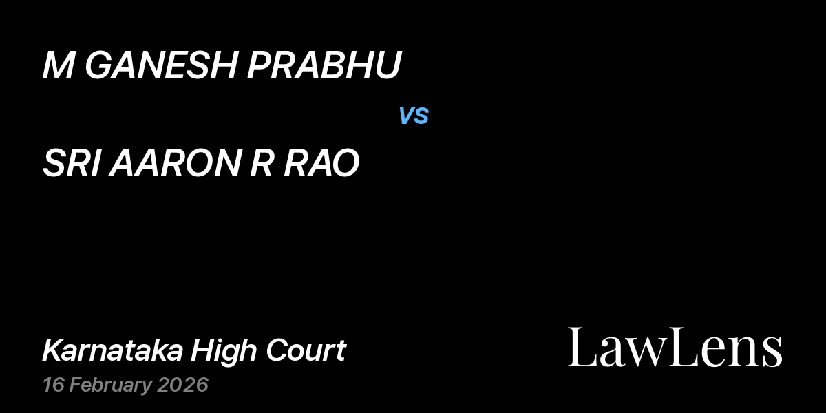 Preview image for M GANESH PRABHU vs. SRI AARON R RAO