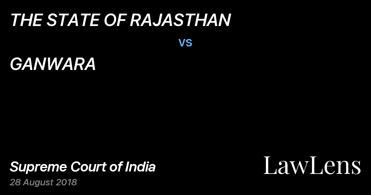 Preview image for THE STATE OF RAJASTHAN vs. GANWARA