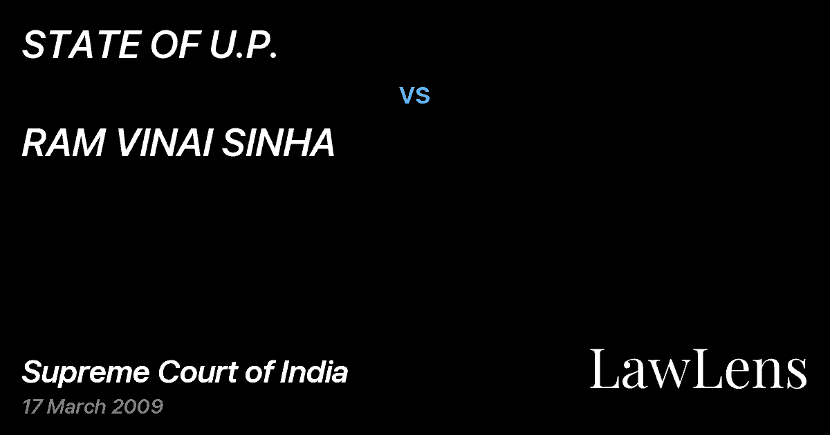 Preview image for STATE OF U.P. vs. RAM VINAI SINHA