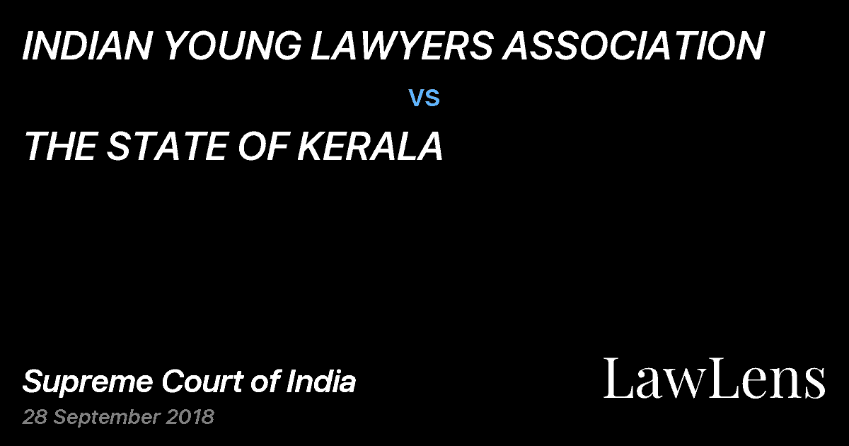 Preview image for INDIAN YOUNG LAWYERS ASSOCIATION vs. THE STATE OF KERALA