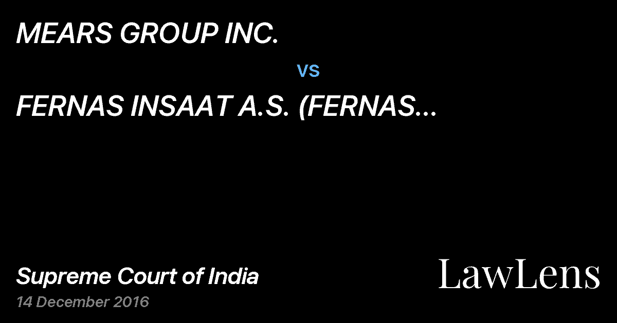 Preview image for MEARS GROUP INC. vs. FERNAS INSAAT A.S. (FERNAS CONSTRUCTION COMPANY INC)