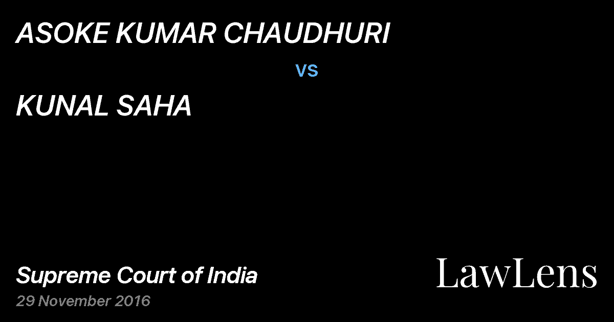 Preview image for ASOKE KUMAR CHAUDHURI vs. KUNAL SAHA