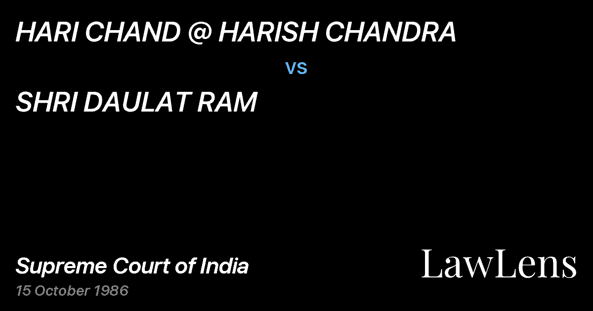Preview image for HARI CHAND @ HARISH CHANDRA vs. SHRI DAULAT RAM