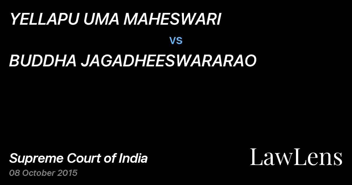 Preview image for YELLAPU UMA MAHESWARI vs. BUDDHA JAGADHEESWARARAO