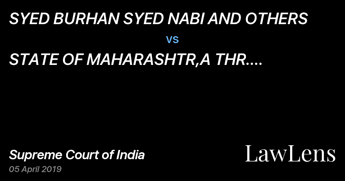Preview image for SYED BURHAN SYED NABI AND OTHERS  vs.  STATE OF MAHARASHTR,A THR. AUTHORISED OFFICER AND ASST. CONSERVATOR OF FOREST, WASHIM AND OTHERS
