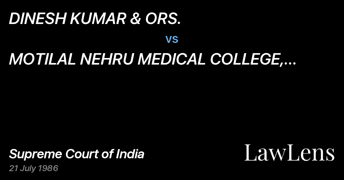 Preview image for DINESH KUMAR & ORS. vs. MOTILAL NEHRU MEDICAL COLLEGE, ALLAHABAD & ORS 13