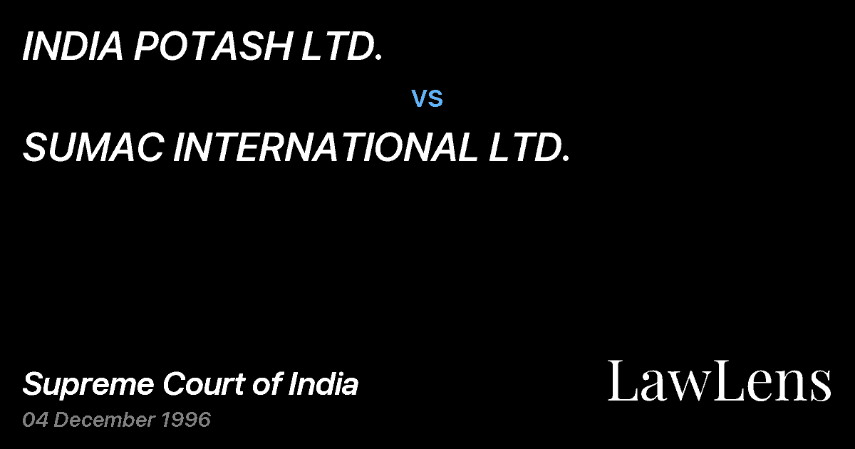 Preview image for INDIA POTASH LTD. vs. SUMAC INTERNATIONAL LTD.