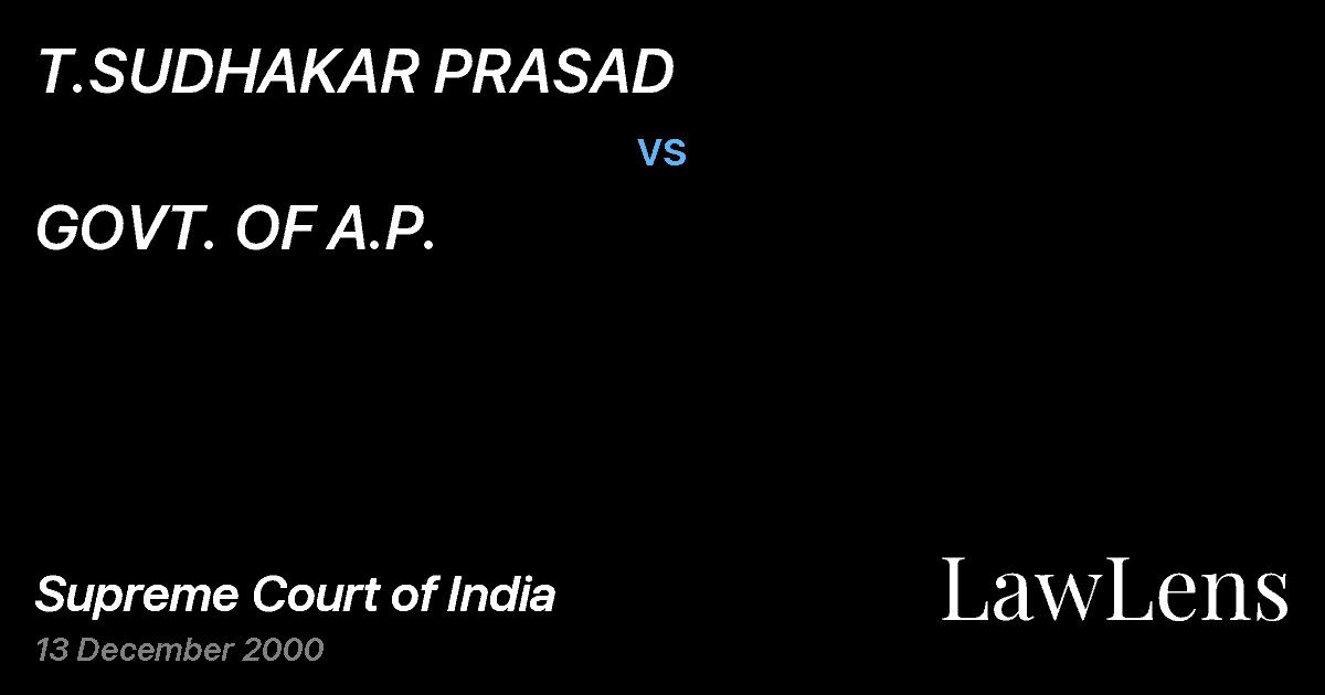 Preview image for T.SUDHAKAR PRASAD vs. GOVT. OF A.P.