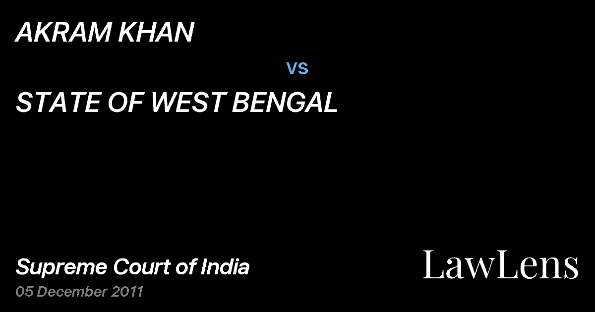 Preview image for AKRAM KHAN vs. STATE OF WEST BENGAL