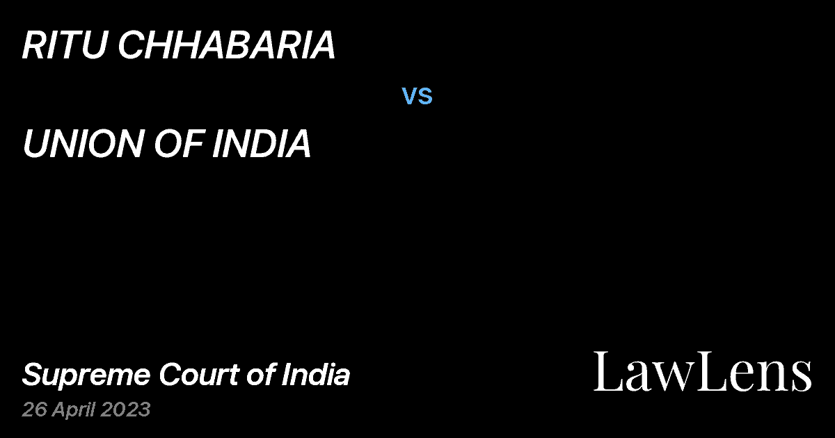 Preview image for RITU CHHABARIA vs. UNION OF INDIA