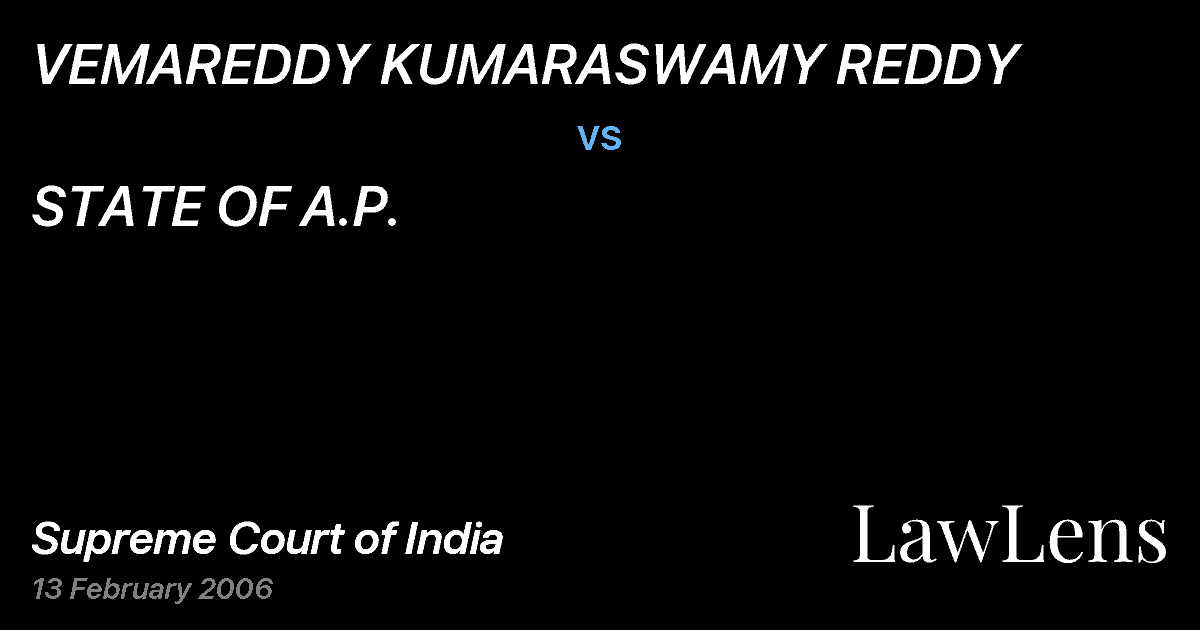Preview image for VEMAREDDY KUMARASWAMY REDDY vs. STATE OF A.P.