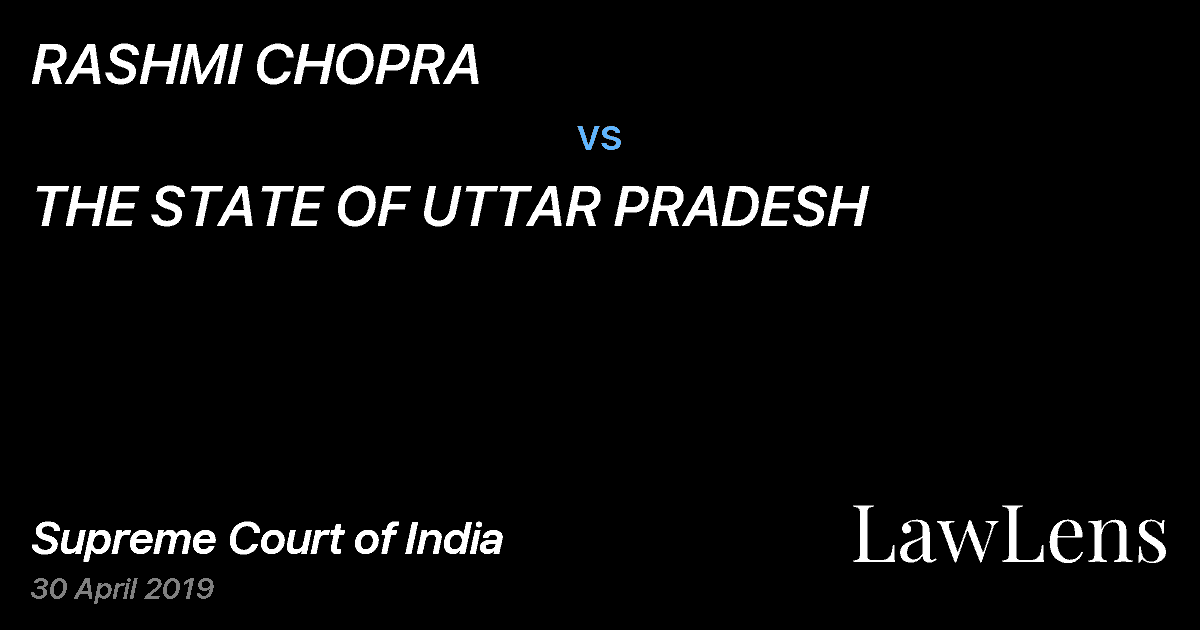 Preview image for RASHMI CHOPRA vs. THE STATE OF UTTAR PRADESH