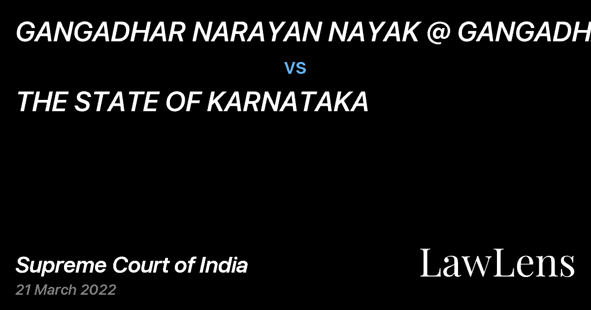 Preview image for GANGADHAR NARAYAN NAYAK @ GANGADHAR HIREGUTTI vs. THE STATE OF KARNATAKA