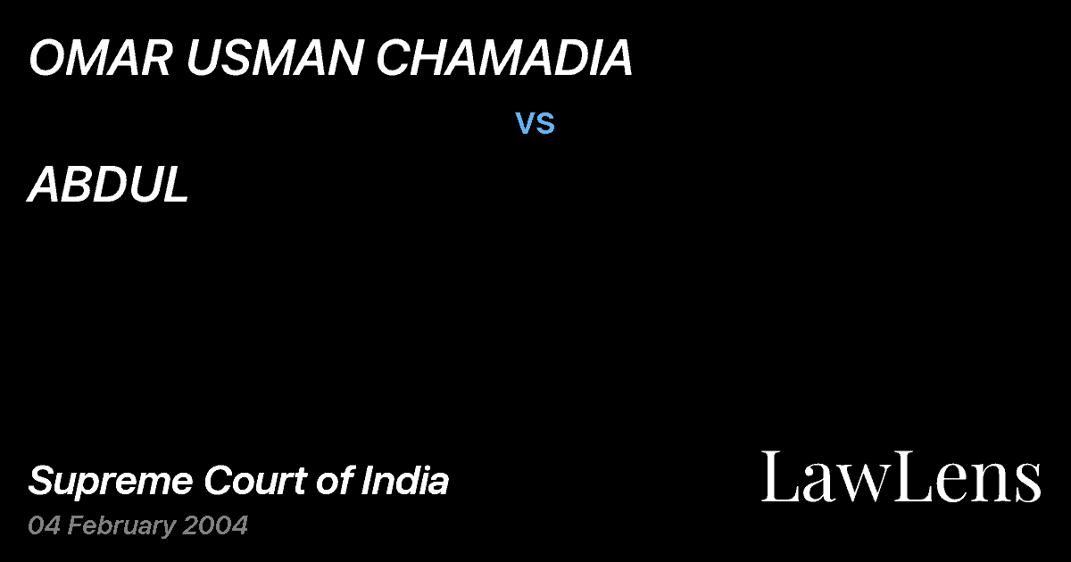 Preview image for OMAR USMAN CHAMADIA vs. ABDUL