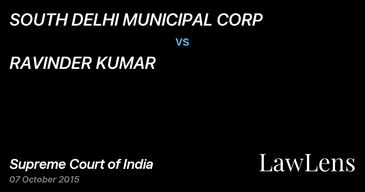 Preview image for SOUTH DELHI MUNICIPAL CORP vs. RAVINDER KUMAR