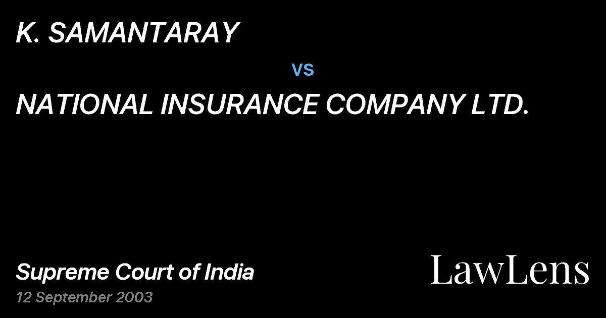 Preview image for K. SAMANTARAY vs. NATIONAL INSURANCE COMPANY LTD.