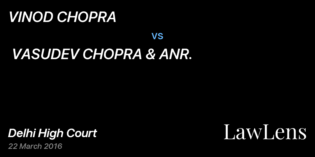 Preview image for VINOD CHOPRA vs. VASUDEV CHOPRA & ANR.