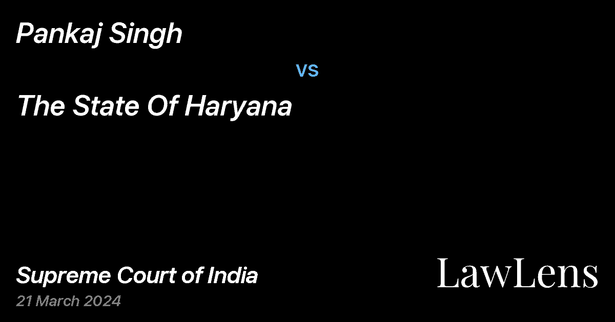 Preview image for Pankaj Singh vs. The State Of Haryana