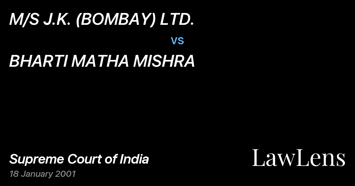 Preview image for M/S J.K. (BOMBAY) LTD. vs. BHARTI MATHA MISHRA