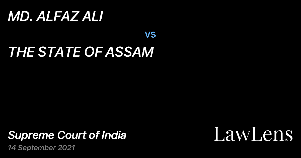 Preview image for MD. ALFAZ ALI vs. THE STATE OF ASSAM