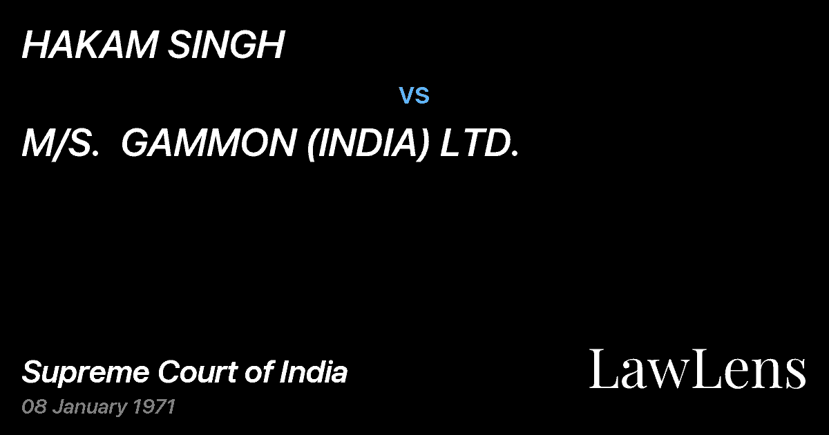 Preview image for HAKAM SINGH vs. M/S.  GAMMON (INDIA) LTD.