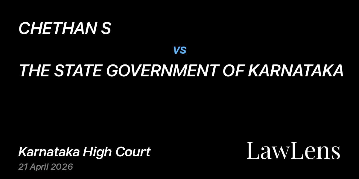 Preview image for CHETHAN S vs. THE STATE GOVERNMENT OF KARNATAKA
