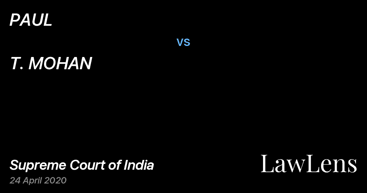 Preview image for PAUL vs. T. MOHAN
