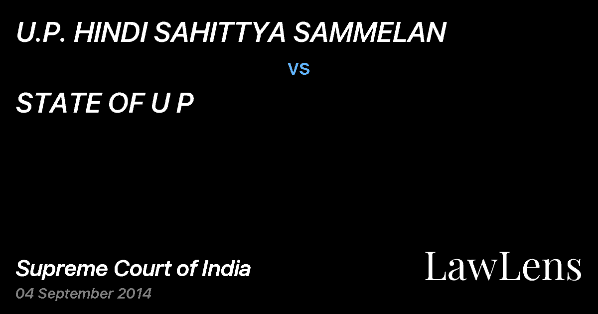 Preview image for U.P. HINDI SAHITTYA SAMMELAN vs. STATE OF U P