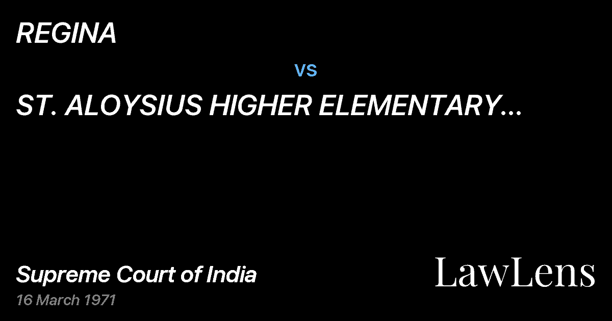 Preview image for REGINA vs. ST.  ALOYSIUS HIGHER ELEMENTARY SCHOOL & ANR.