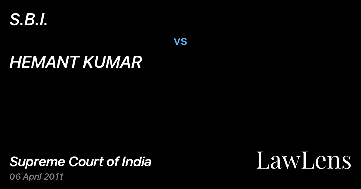 Preview image for S.B.I. vs. HEMANT KUMAR