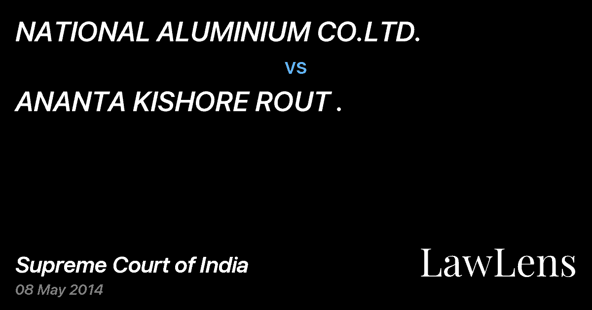 Preview image for NATIONAL ALUMINIUM CO.LTD. vs. ANANTA KISHORE ROUT .