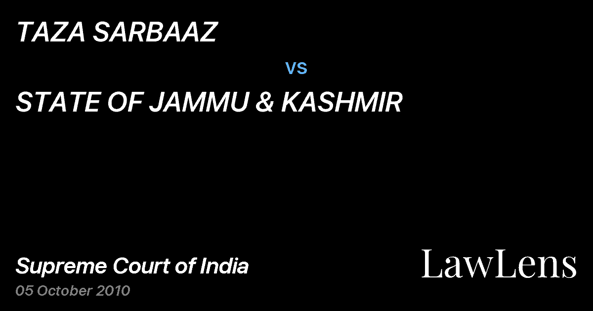 Preview image for TAZA SARBAAZ vs. STATE OF JAMMU & KASHMIR