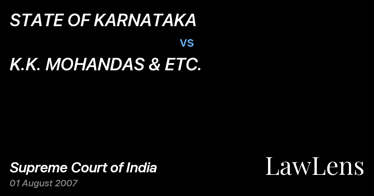 Preview image for STATE OF KARNATAKA vs. K.K. MOHANDAS & ETC.