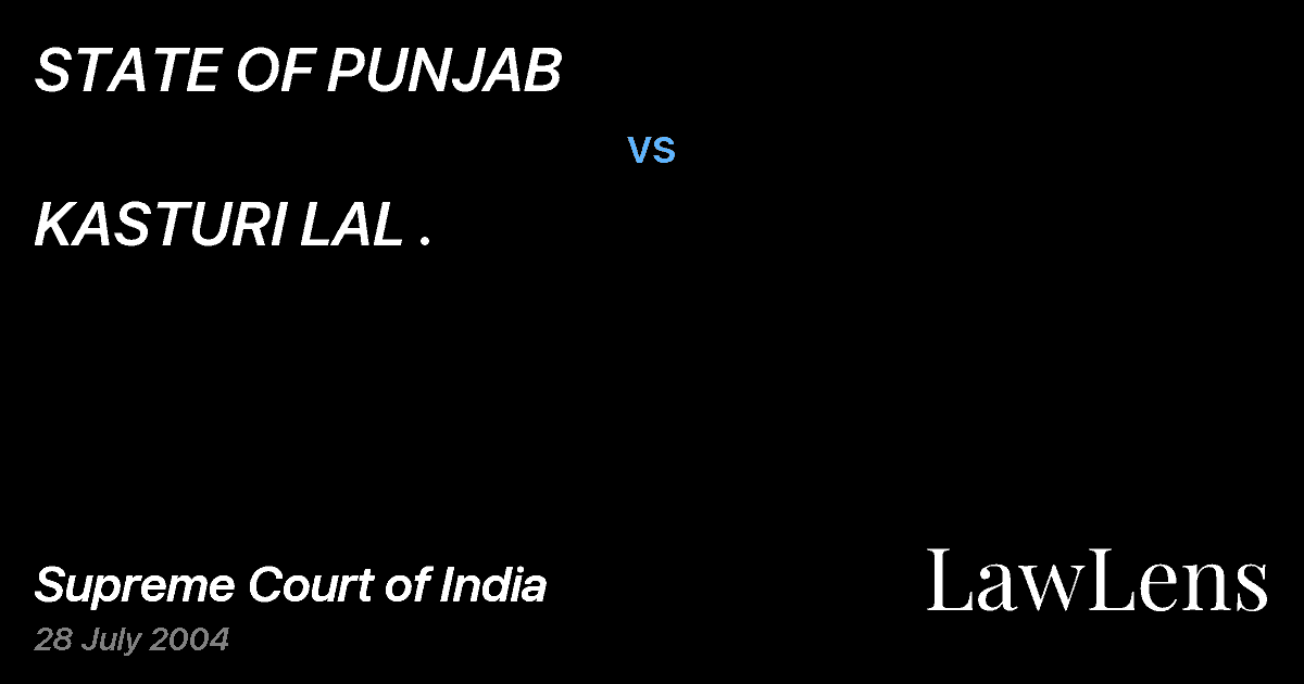 Preview image for STATE OF PUNJAB vs. KASTURI LAL .