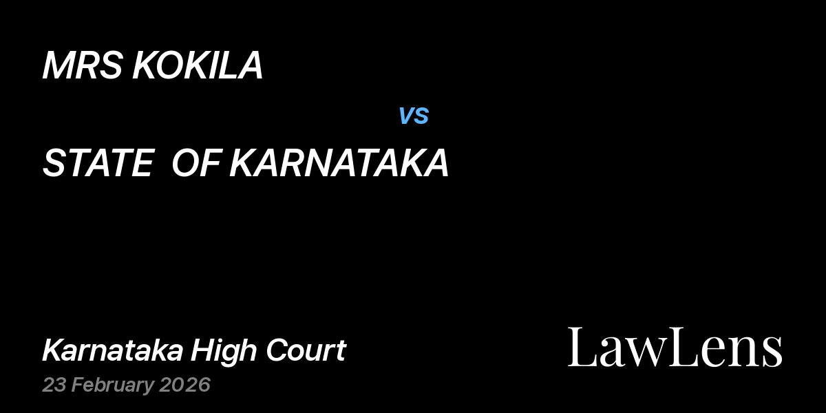 Preview image for MRS KOKILA vs. STATE  OF KARNATAKA