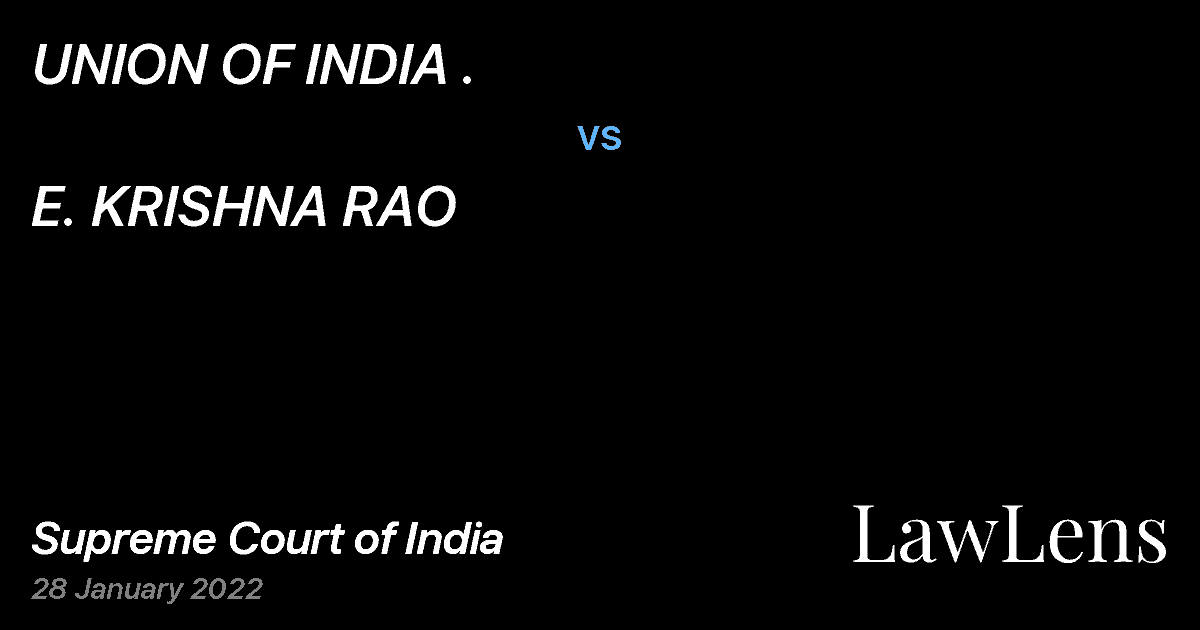 Preview image for UNION OF INDIA . vs. E. KRISHNA RAO