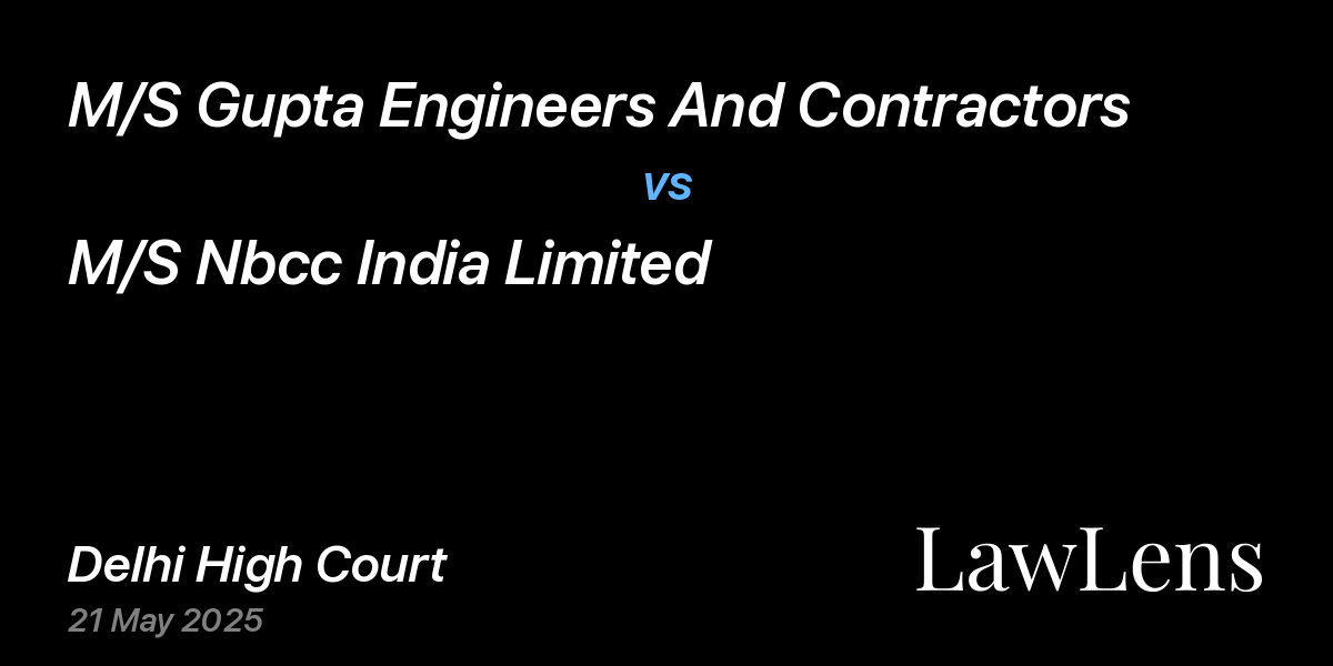 Preview image for M/S Gupta Engineers And Contractors vs. M/S Nbcc India Limited